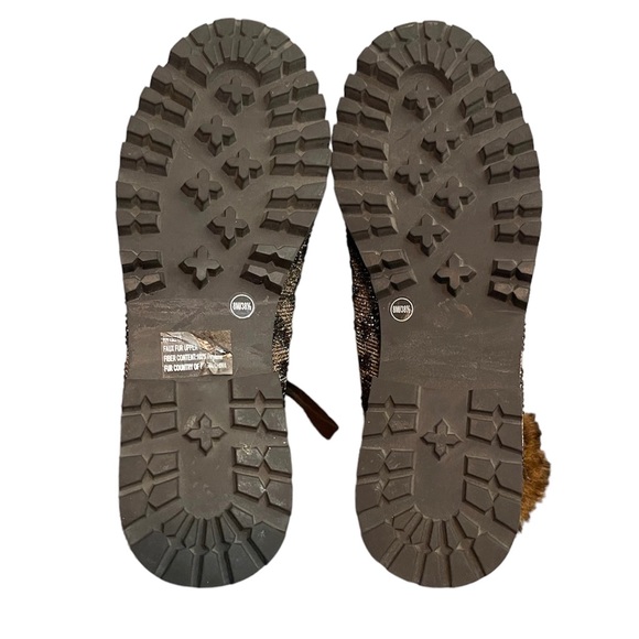 Jessica Simpson Norina Leopard Gem Faux Fur Hiking Boots Lace up Booties Sparkle - Picture 4 of 5